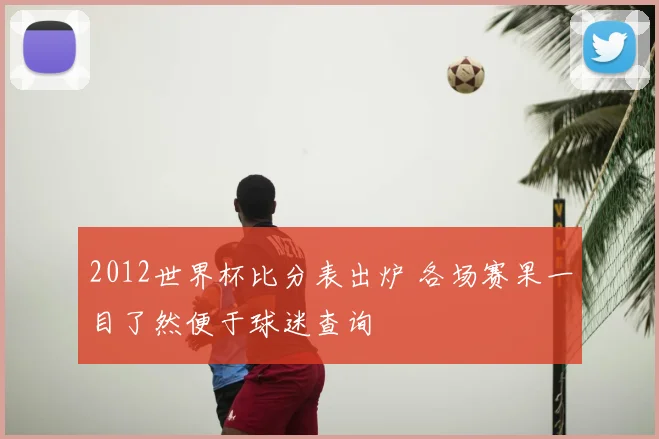 2012世界杯比分表出炉 各场赛果一目了然便于球迷查询